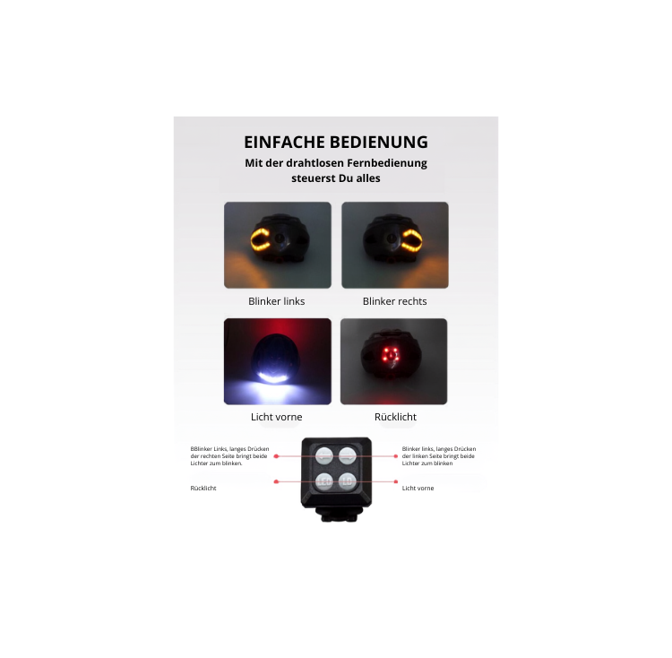 Fahrrad-/Scooter-Helm mit Licht und Blinker
