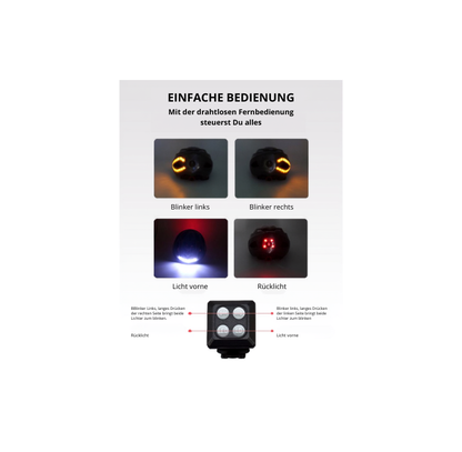 Fahrrad-/Scooter-Helm mit Licht und Blinker